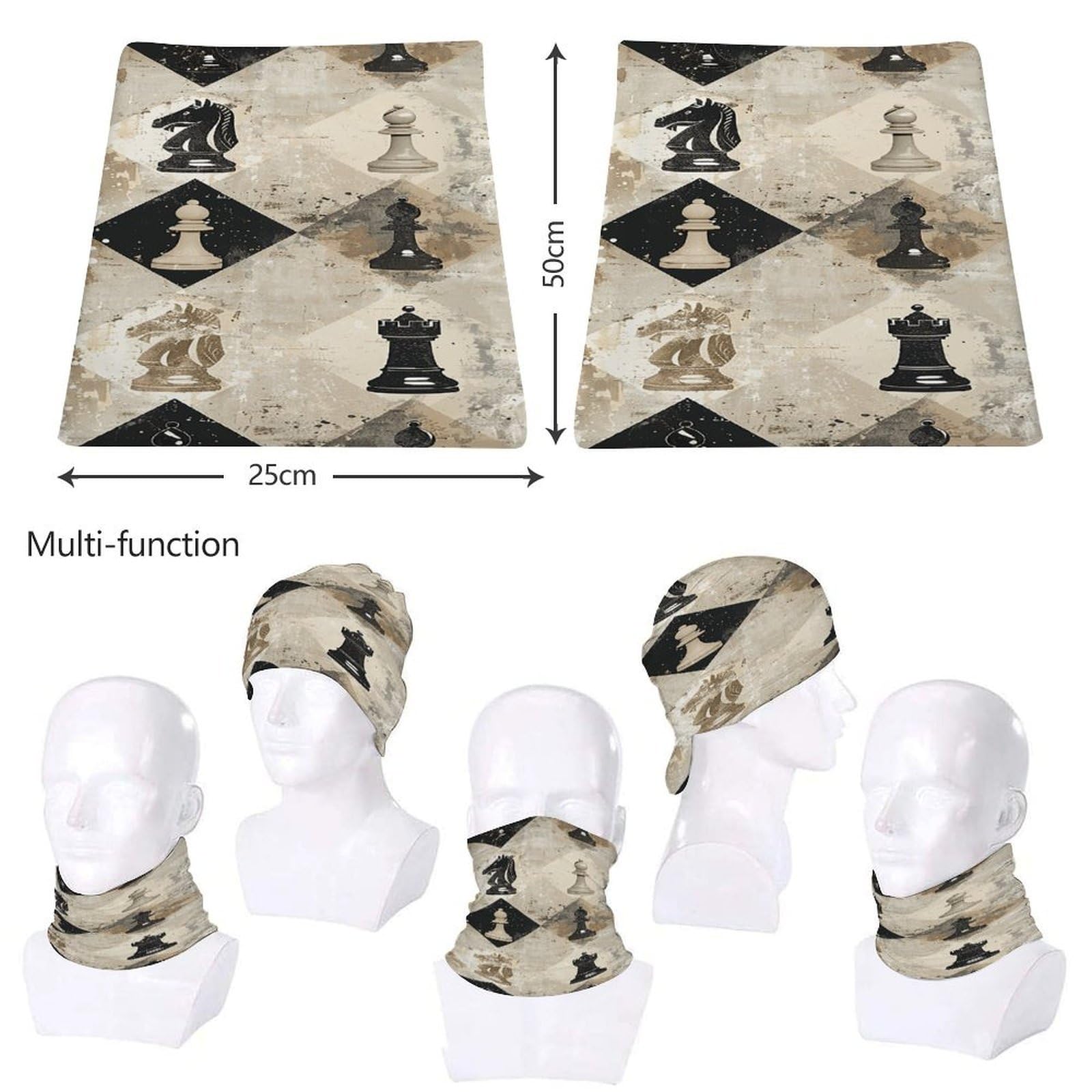 KMRHOUTIQ Chess Piece Brown sweat headband wicks moisture during workouts.
