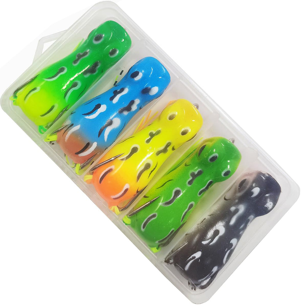 Lifelike frog lure with 3D eyes and realistic body detail