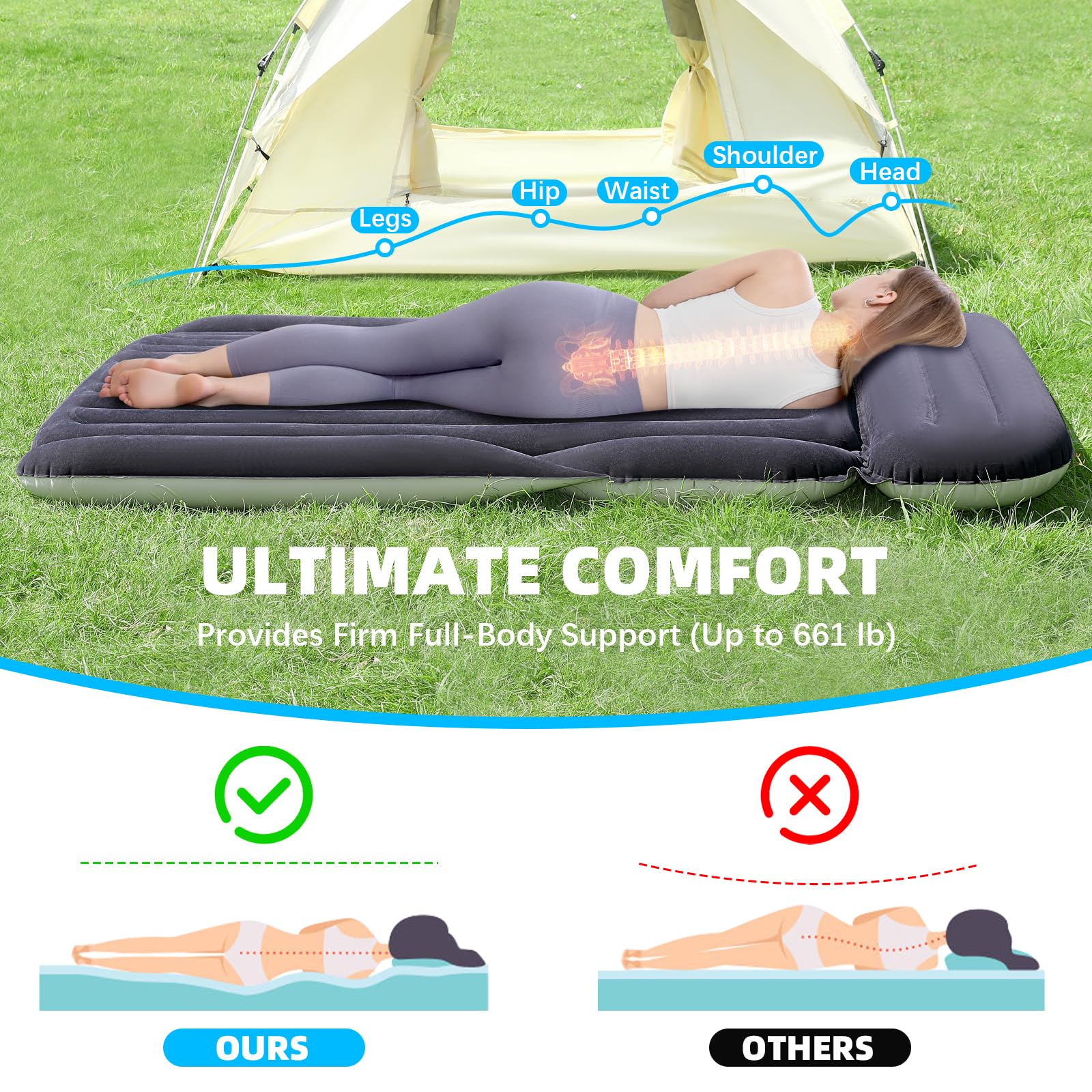 KMZ SUV Air Mattress folded compactly in its carry bag for easy transport
