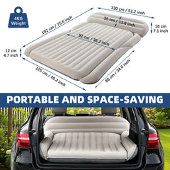 KMZ SUV air mattress flocking closeup highlights soft plush texture on both sides.