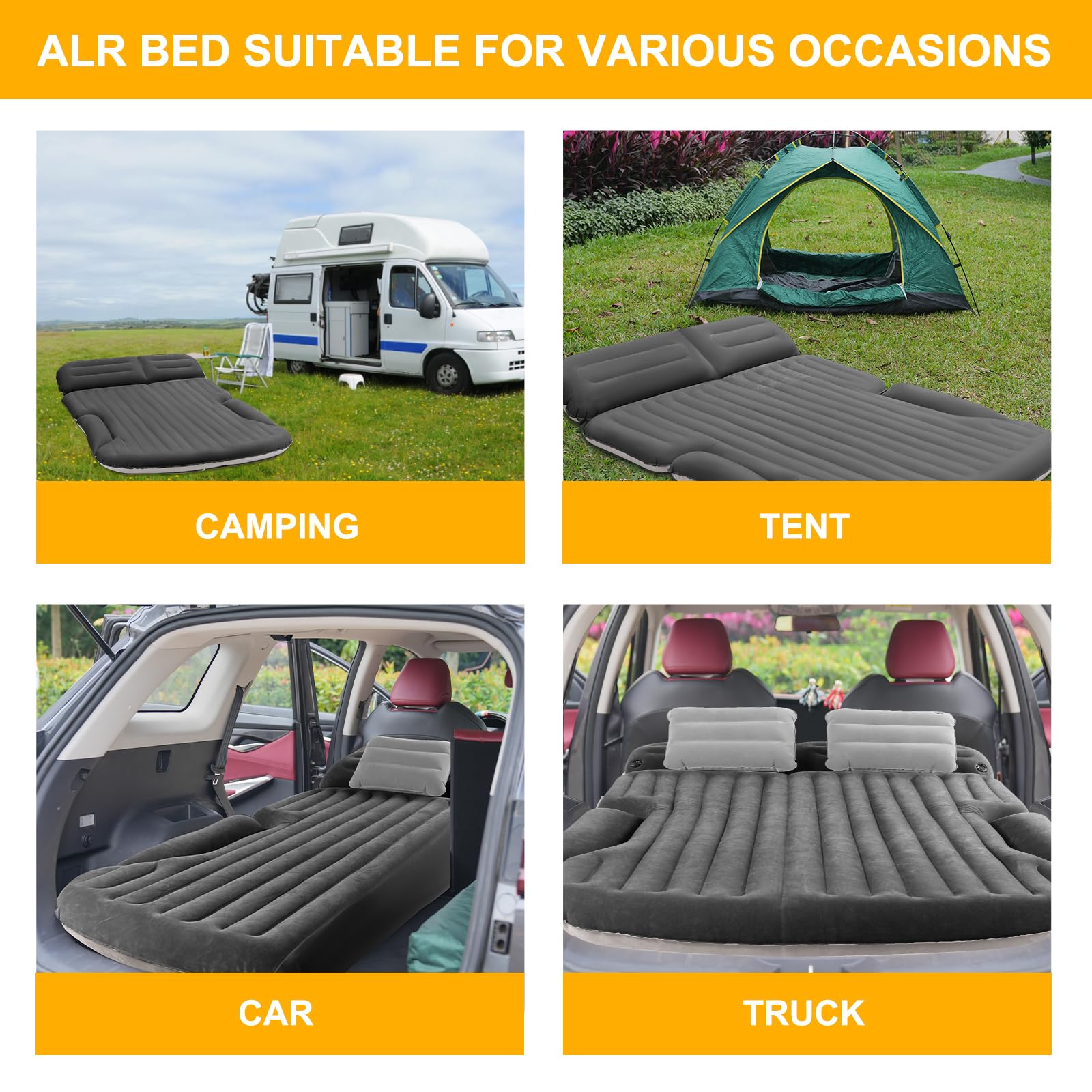 KMZ SUV Air Mattress inflation ports; easy deflation and compact storage after trips.