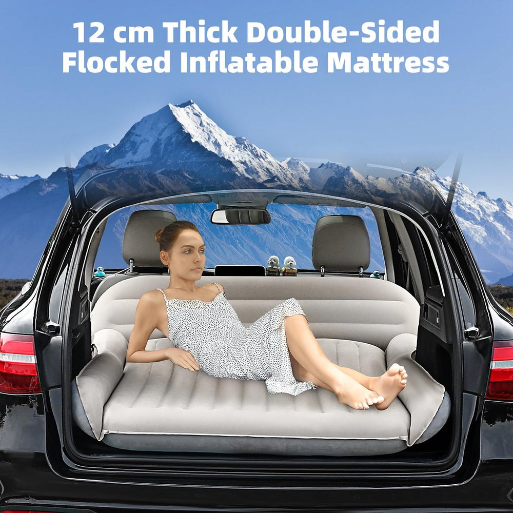 KMZ SUV air mattress with inflation pump enables quick setup during trips.