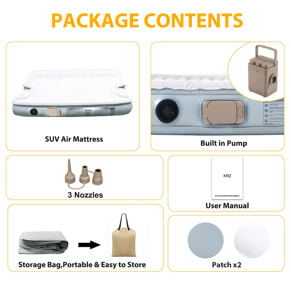 KMZ SUV air mattress road-trip-camping-setup supports comfortable stays in SUVs