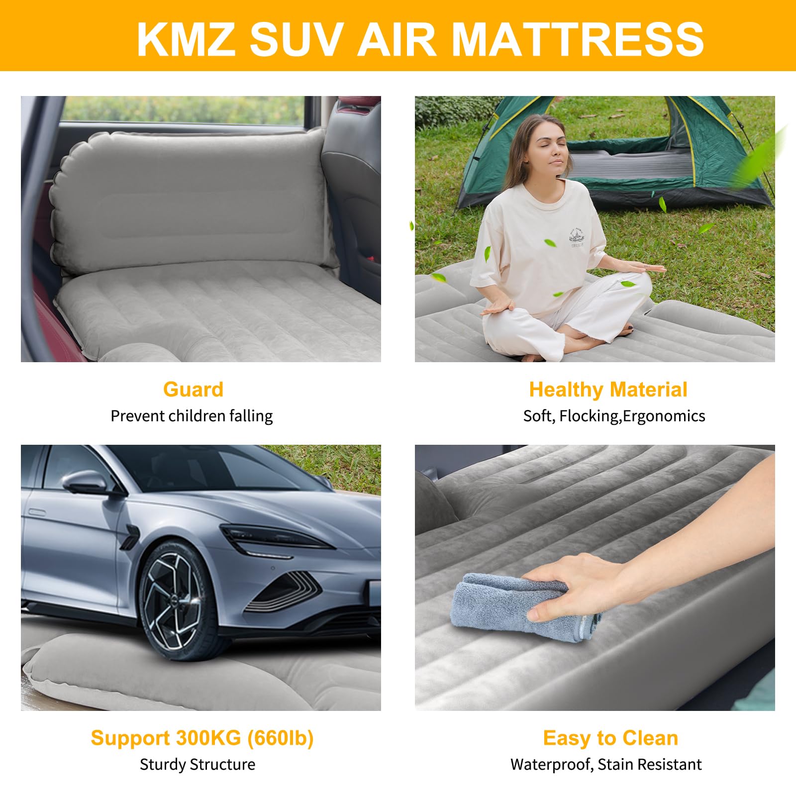 KMZ SUV Air Mattress includes two pillows for extra comfort.