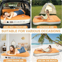 KMZ SUV air mattress includes two removable pillows for neck and head support.