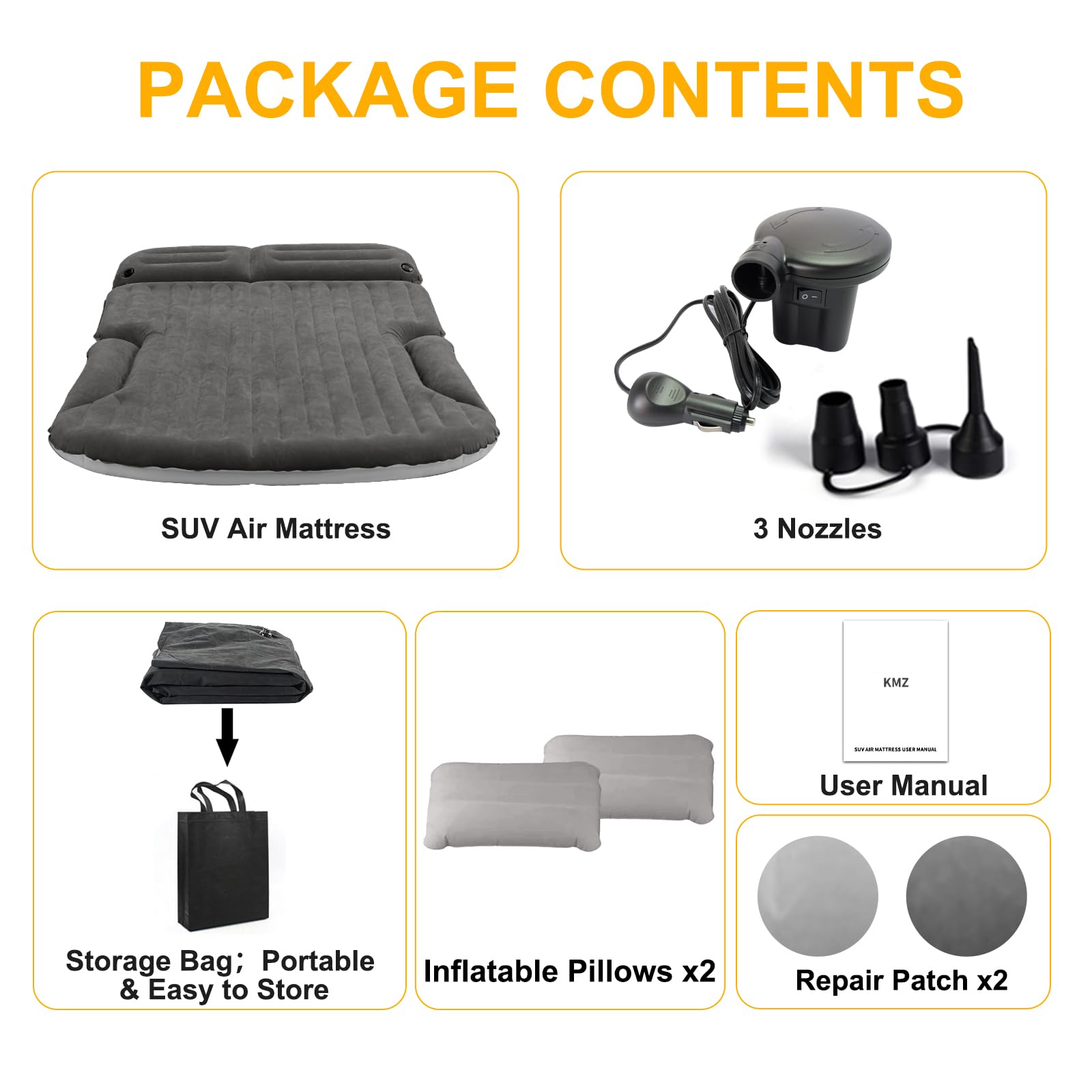 KMZ SUV Air Mattress all-season use; suitable for -25°C to 50°C environments.