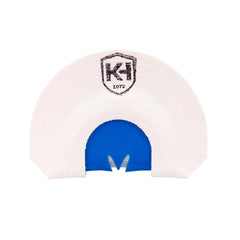 Knight & Hale HD Hen Split V mouth call placed in the mouth for hands-free yelps.