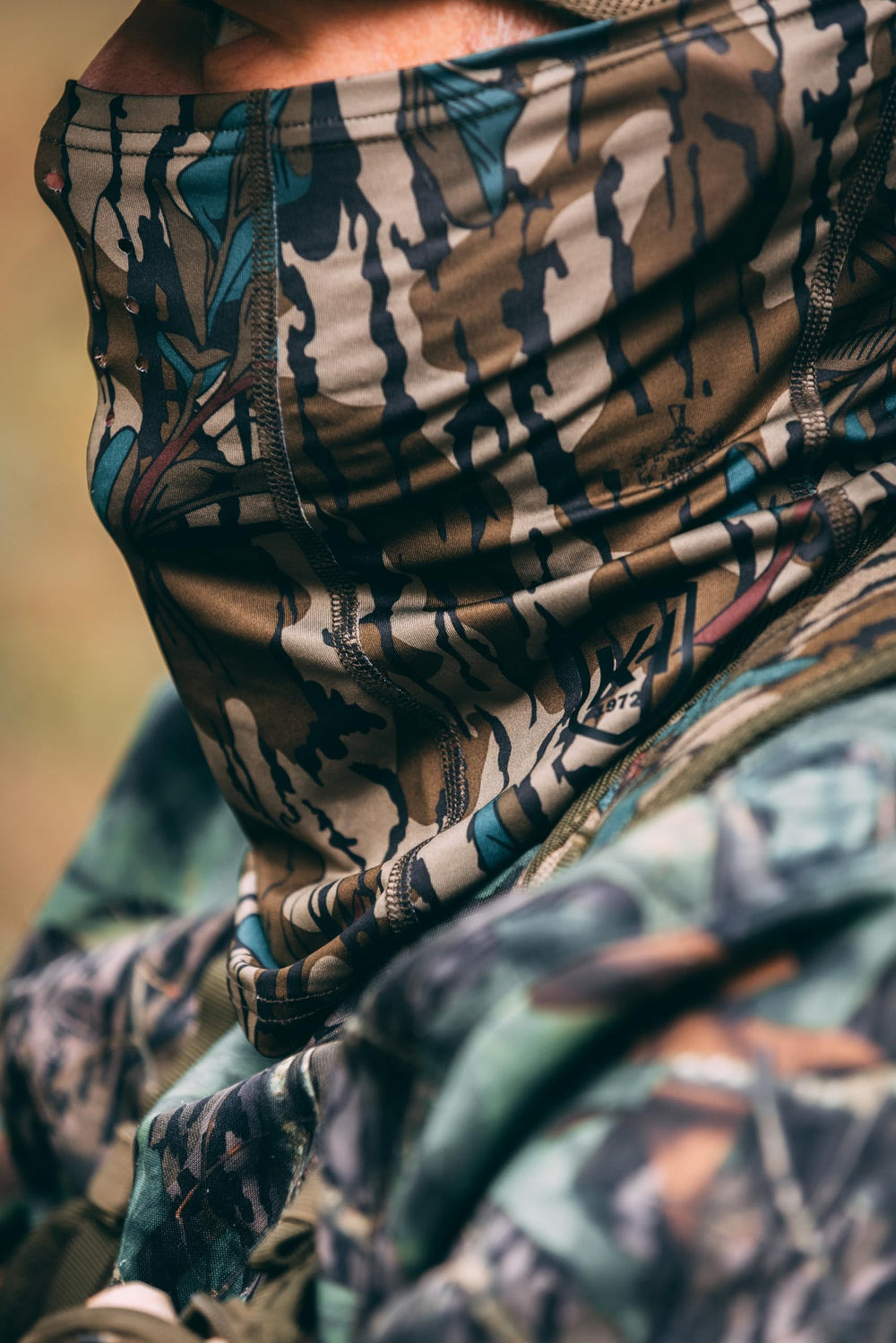 Knight & Hale Run N' Gun Mask Mossy Oak Greenleaf camo for concealment