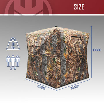 KNINE OUTDOORS hunting blind pop-up design ready for quick setup