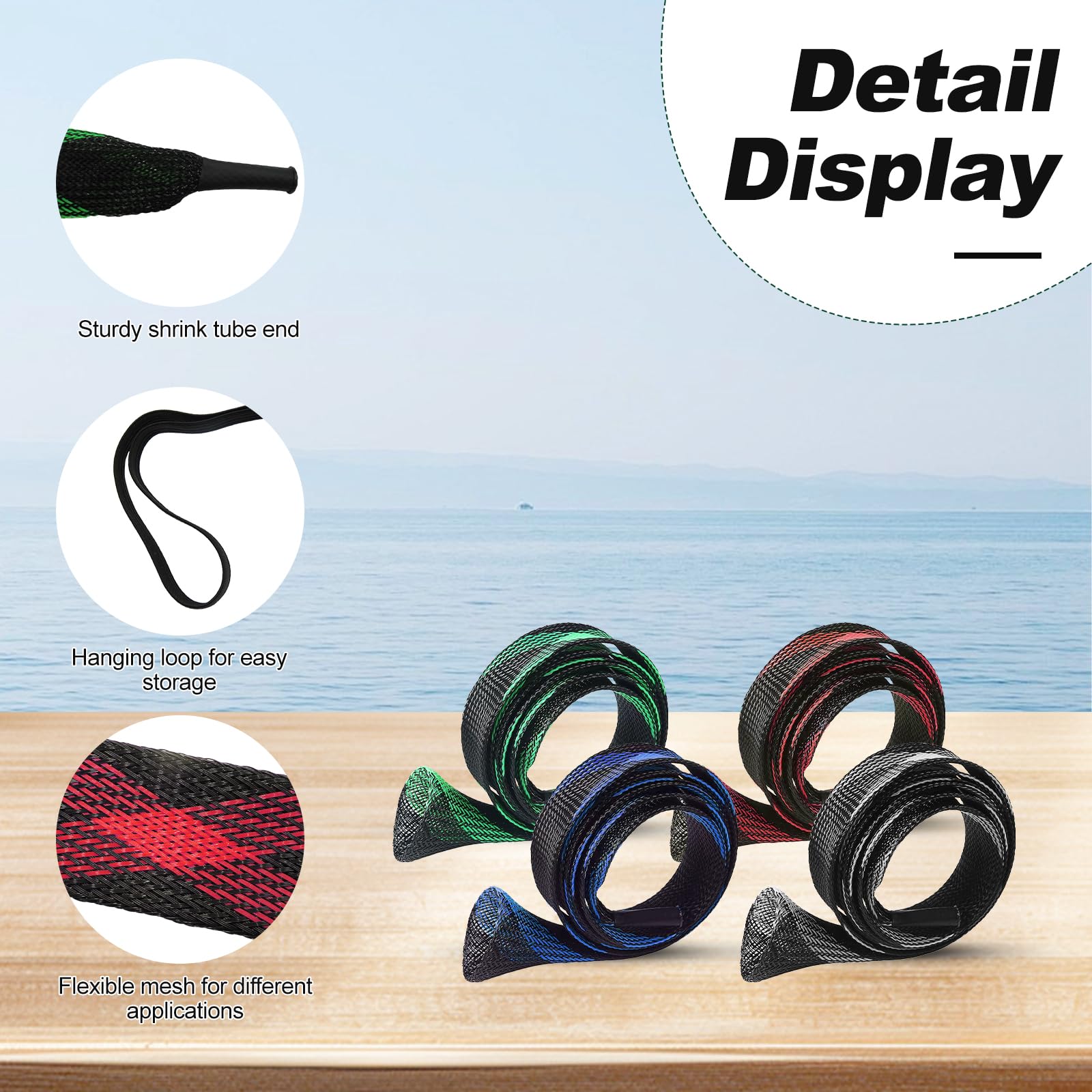 Knitsoquo fishing rod sleeve in red - side view