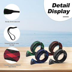 Knitsoquo fishing rod sleeve in red - side view