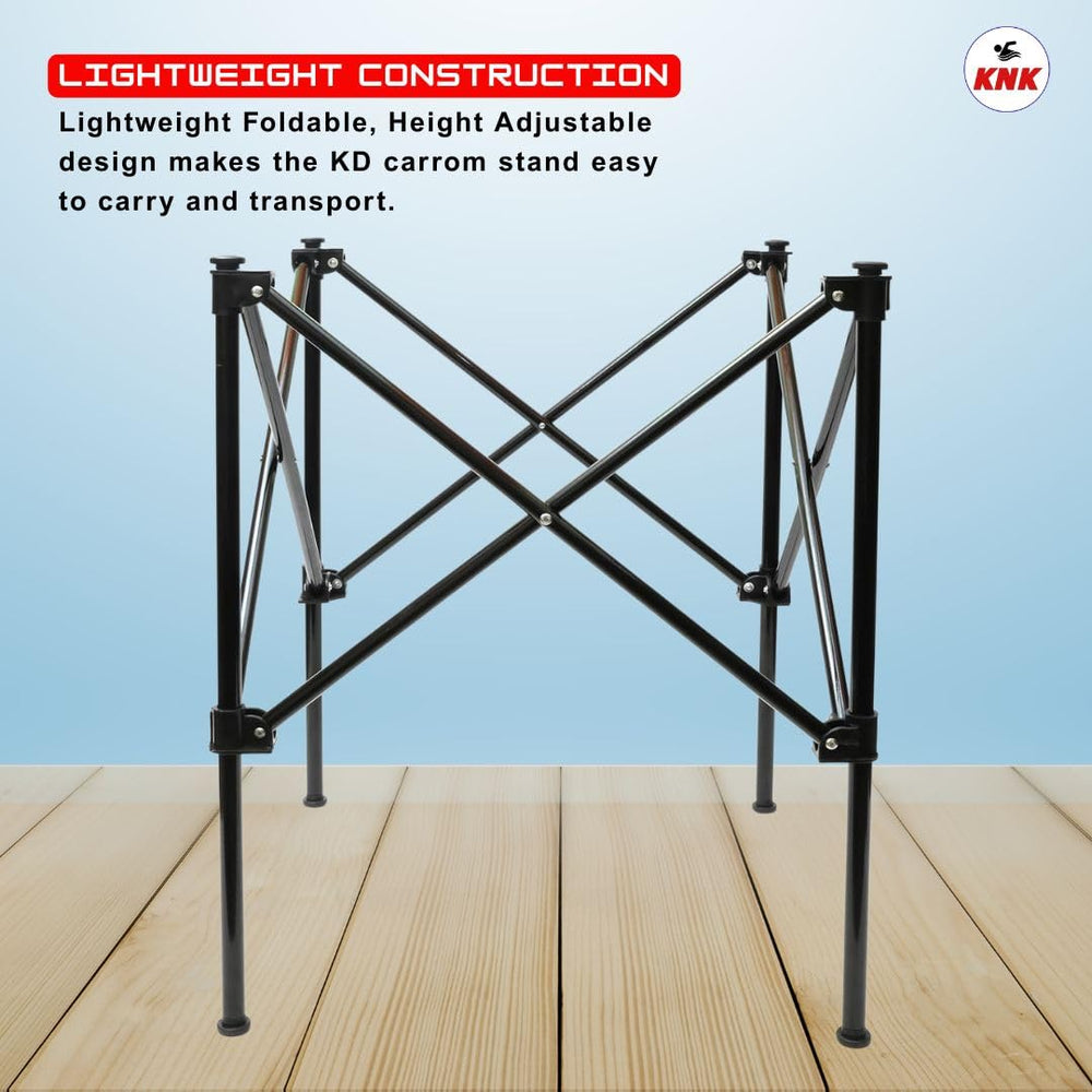 KNK carrom stand features anti-slip rubber base for stable play