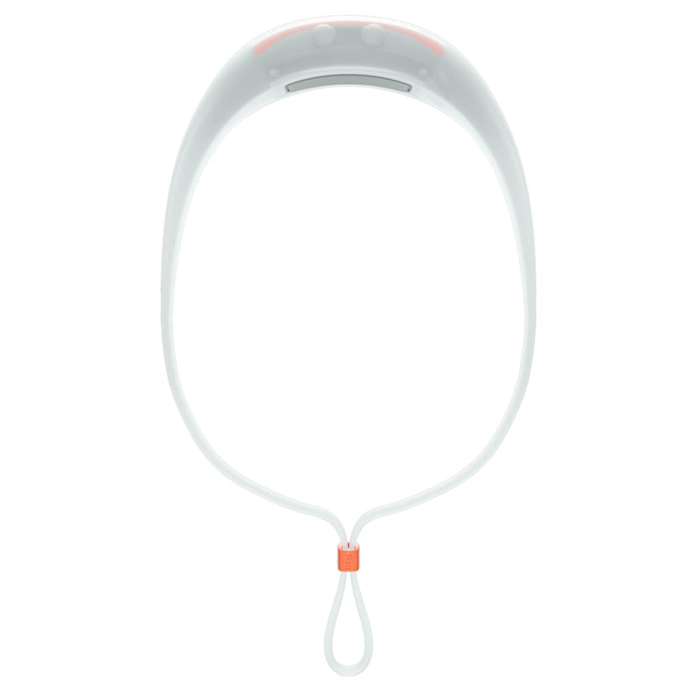 Knog Bilby Run Headlamp orange, strap close-up shows silicone comfort.