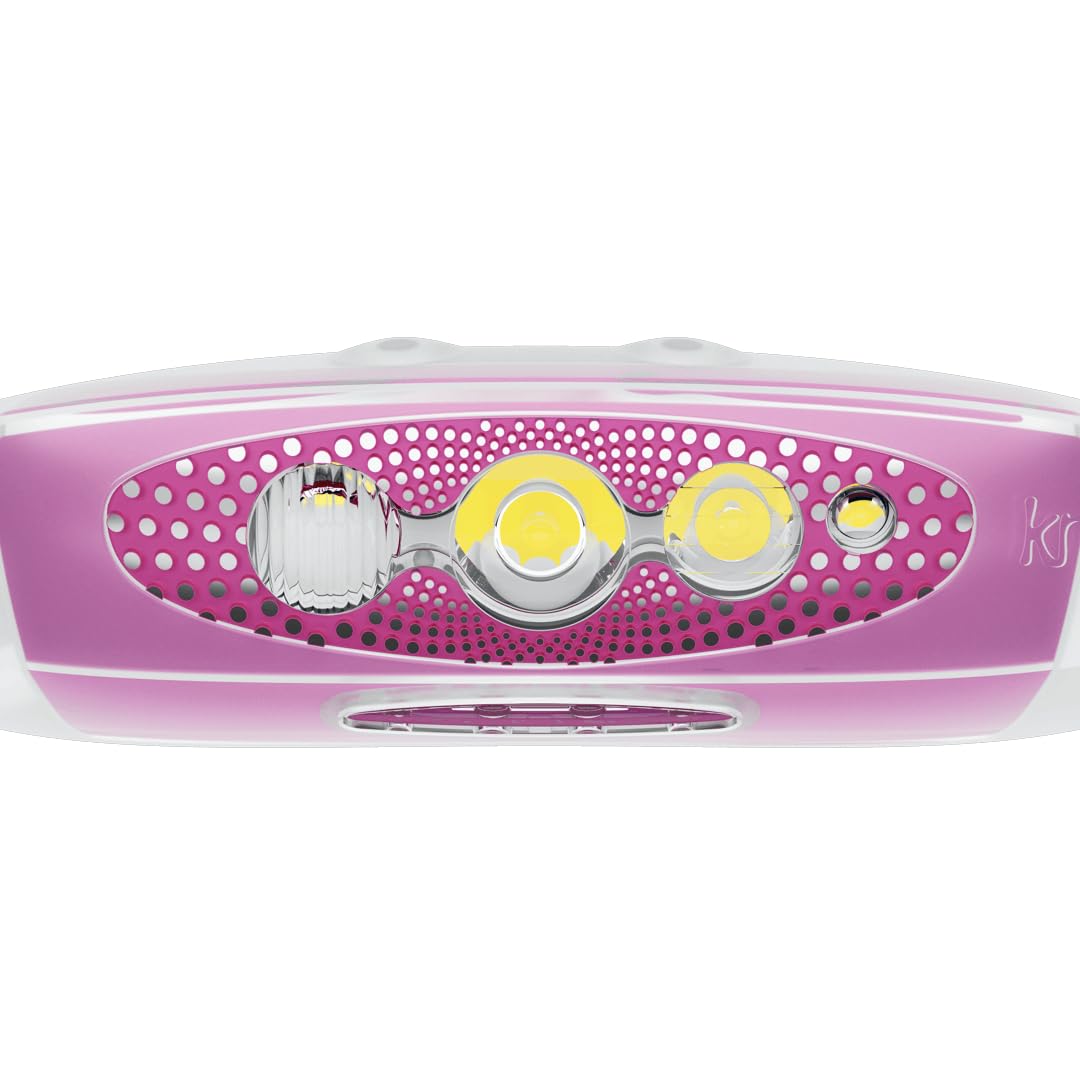 Knog Bilby Run headlamp worn on head showing secure fit for all-night activities