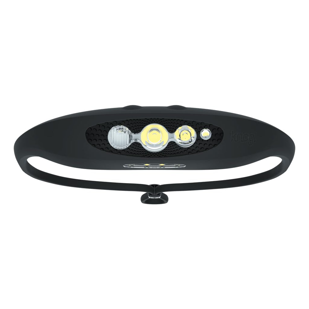 KNOG Bilby headlamp silicone front view; bright output for outdoor adventures.
