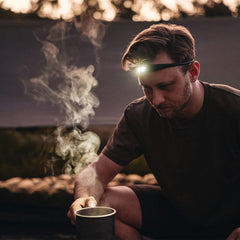 KNOG Quokka 150 headlamp red-light mode preserves night vision during activities.