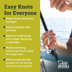 Angler using Knot KNEEDLE on a small tippet