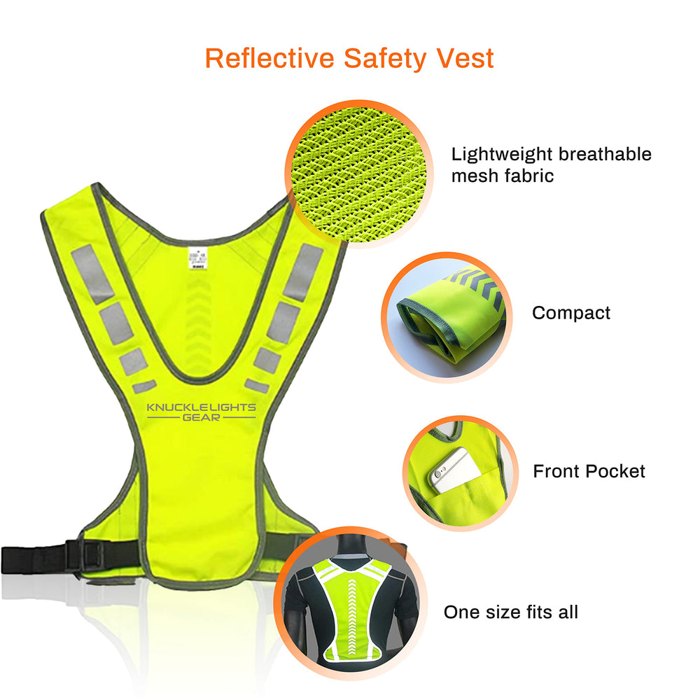 Knuckle Lights reflective armbands provide 360-degree visibility for nighttime workouts.