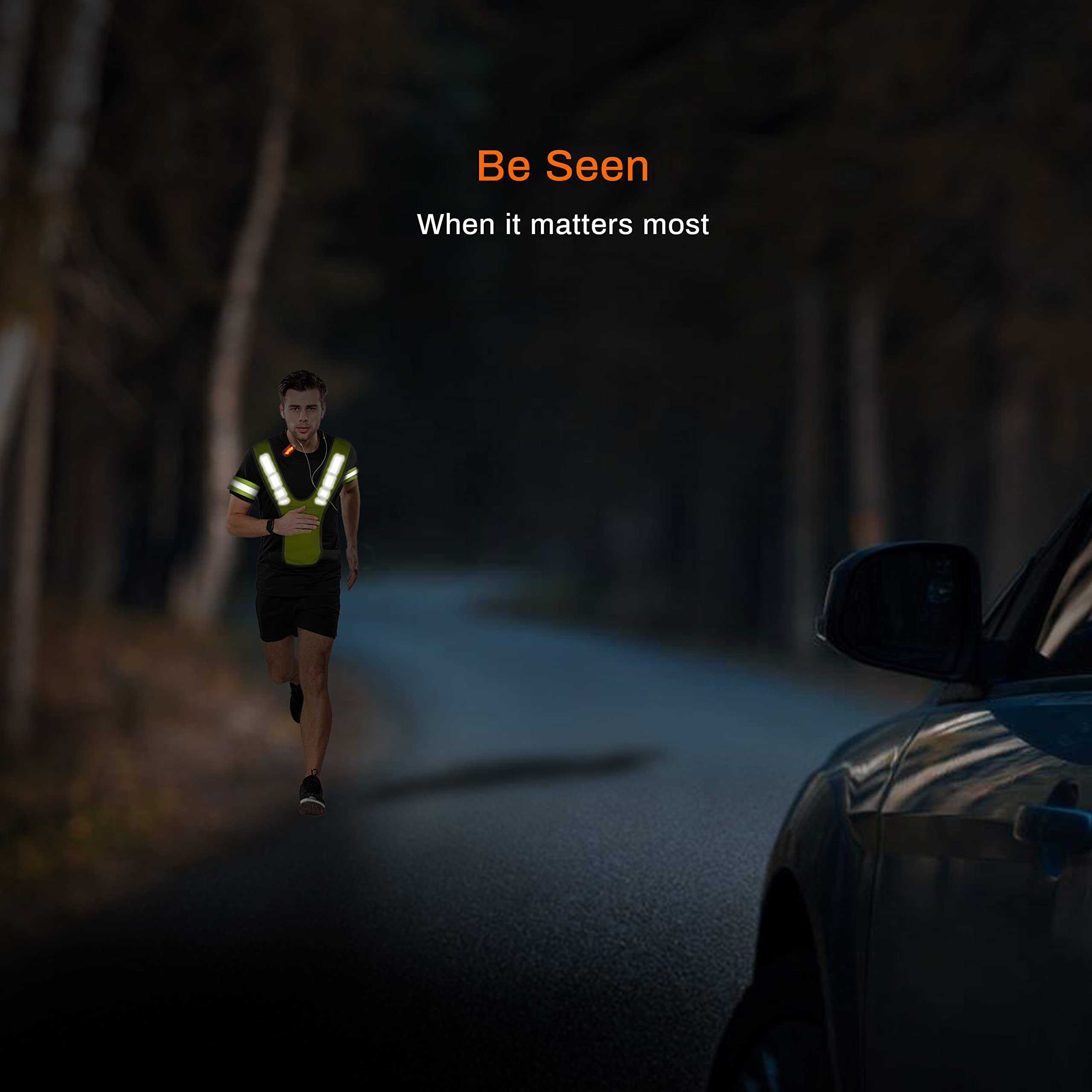 Knuckle Lights reflective sash armbands attach with Velcro for quick adjustability.