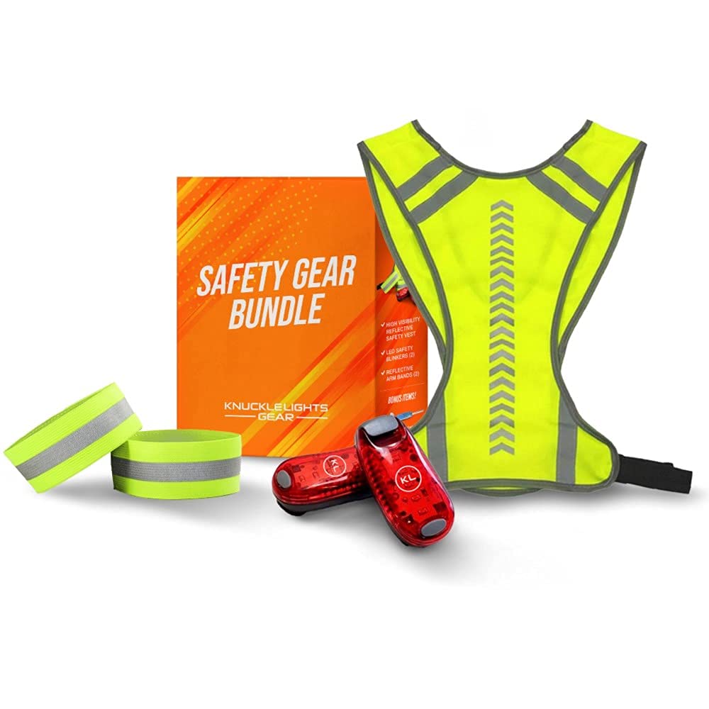 Knuckle Lights reflective vest for running boosts night visibility for runners and walkers.
