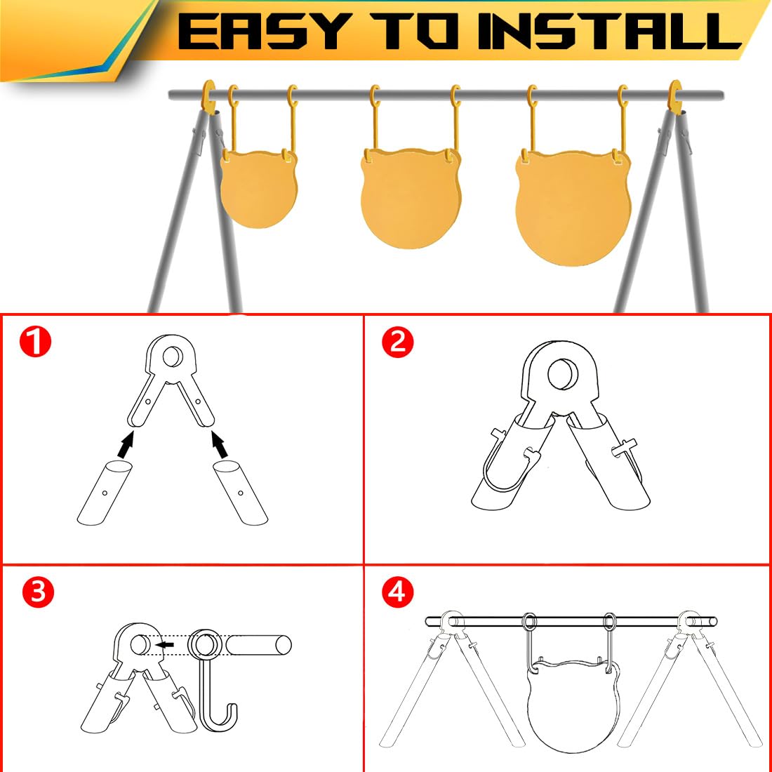 KNUOPYT AR500 leg brackets for sturdy, adjustable stands during practice