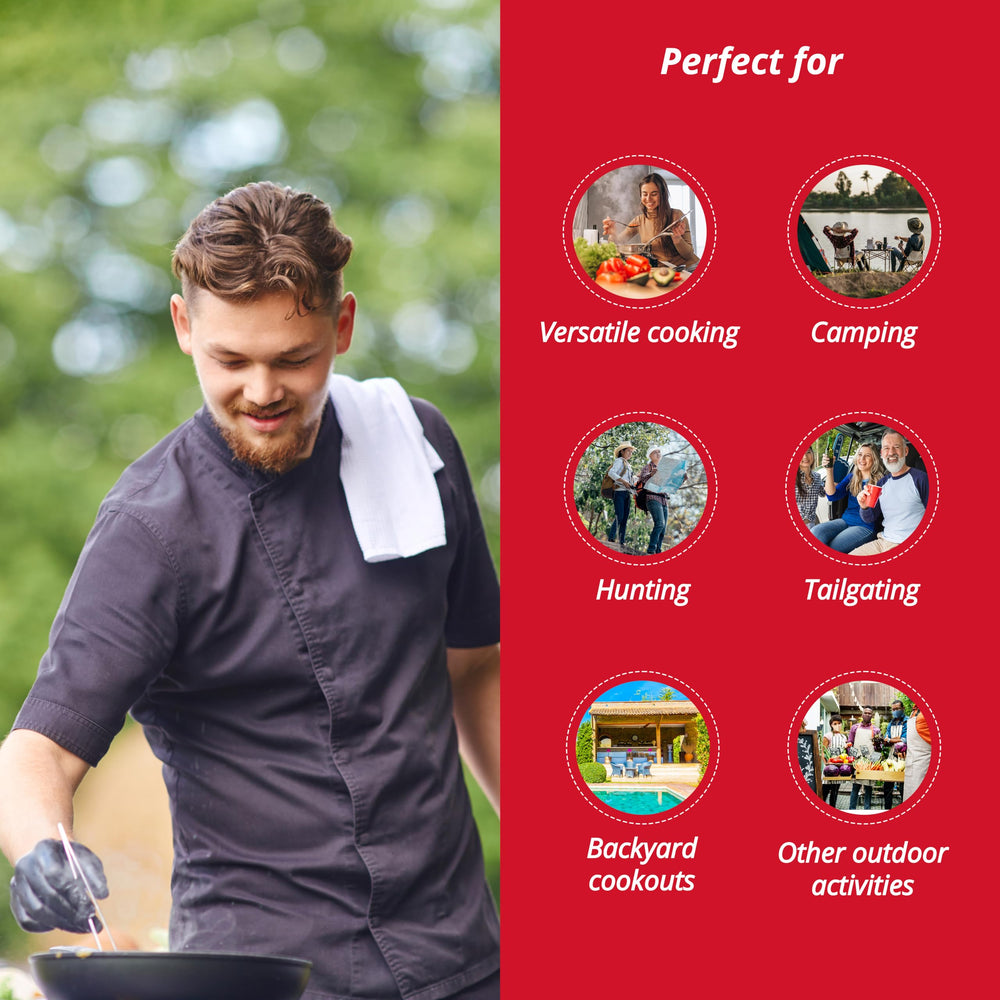 Koblenz PSK-200S LP canister compatibility supports extended cooking sessions.