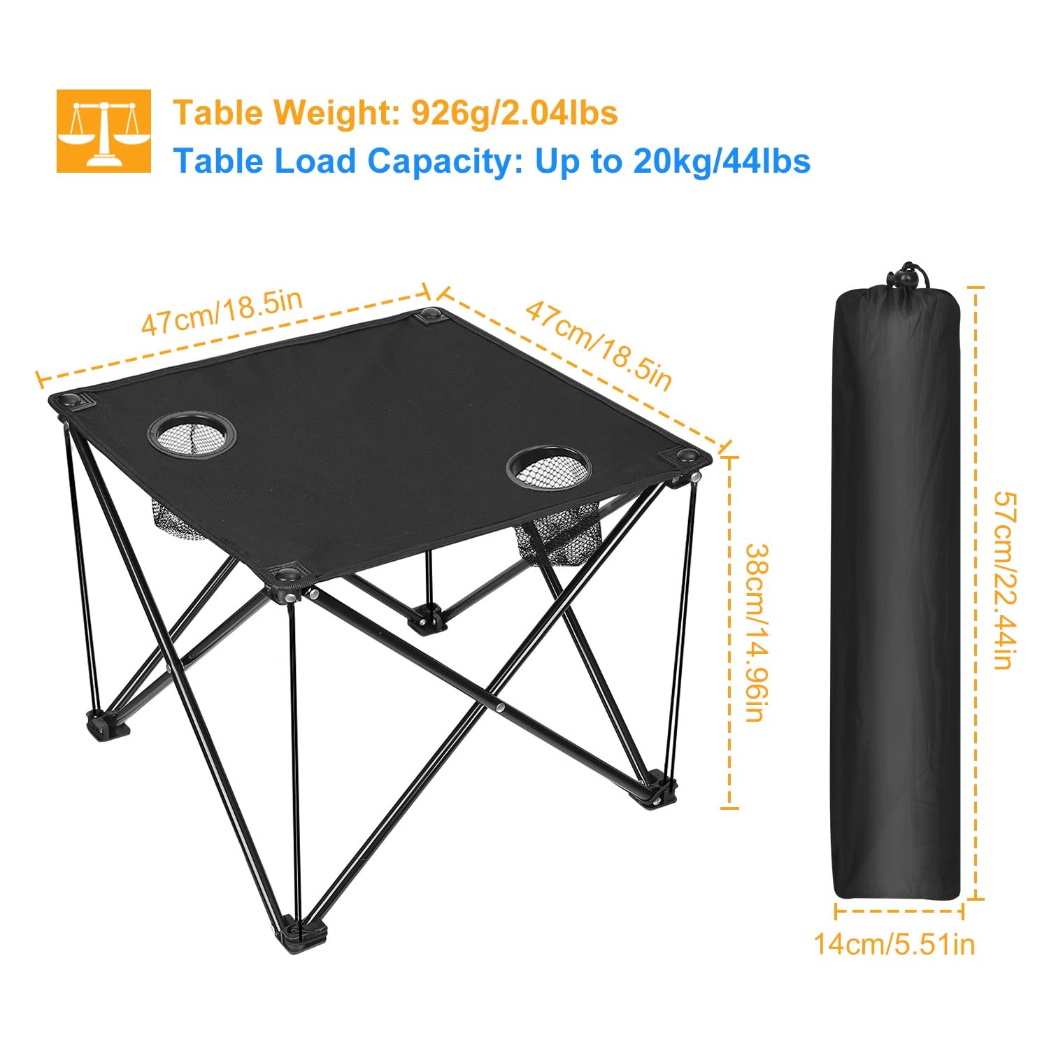 KOCASO camping table on the go, lightweight and portable.