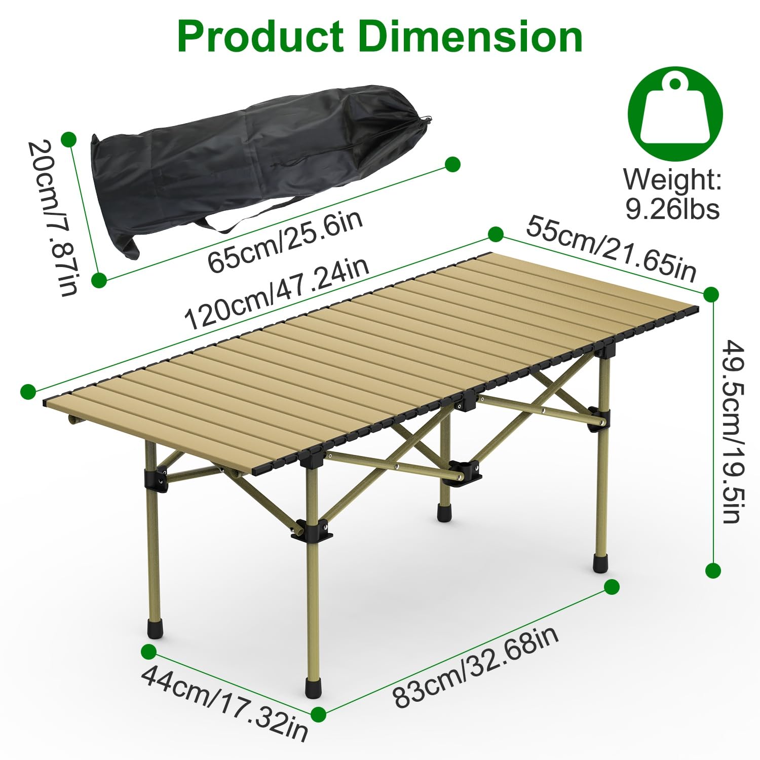 KOCASO L-size table for 4-6 people at family camp.
