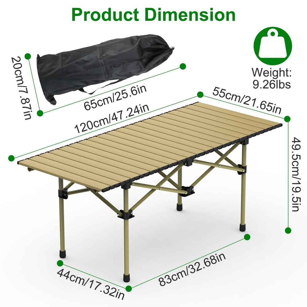 KOCASO L-size table for 4-6 people at family camp.