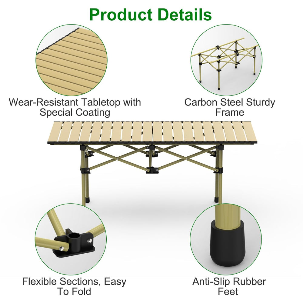 KOCASO lightweight carbon steel frame and durable tabletop.