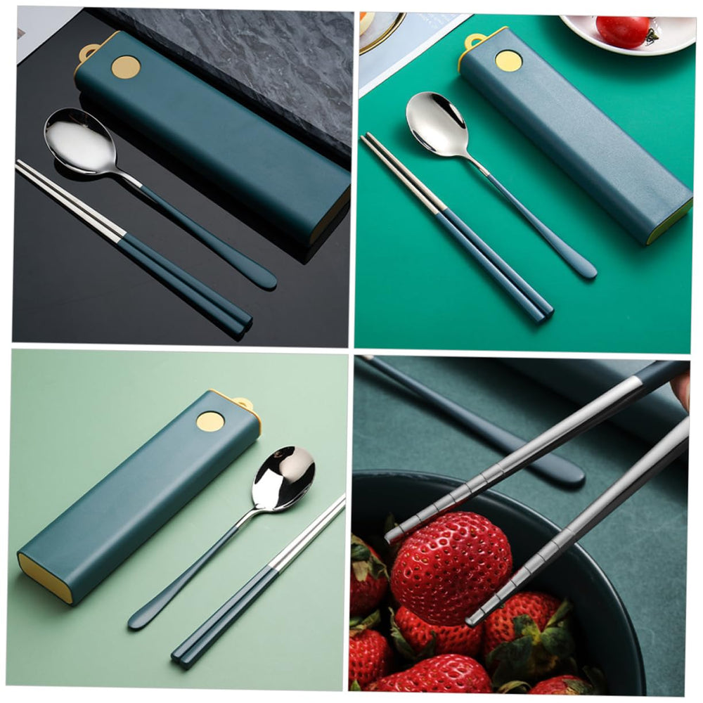 KOCKSHION tableware kit on a table highlights modern stainless steel shine