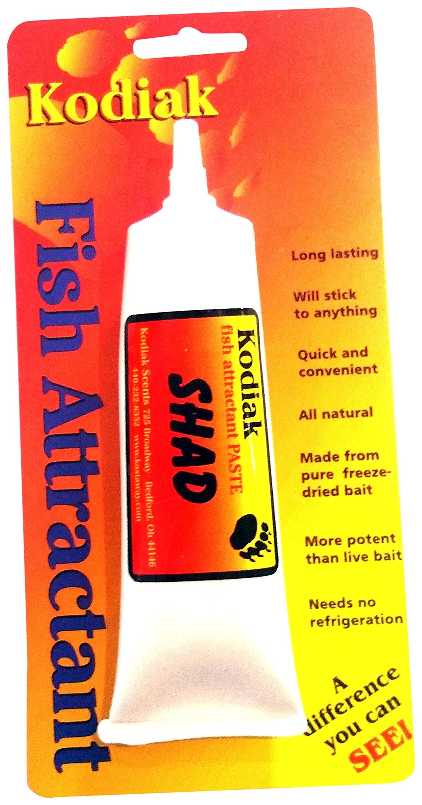 Kodiak Fish Attractant shad paste on lure boosts scent retention for better bites