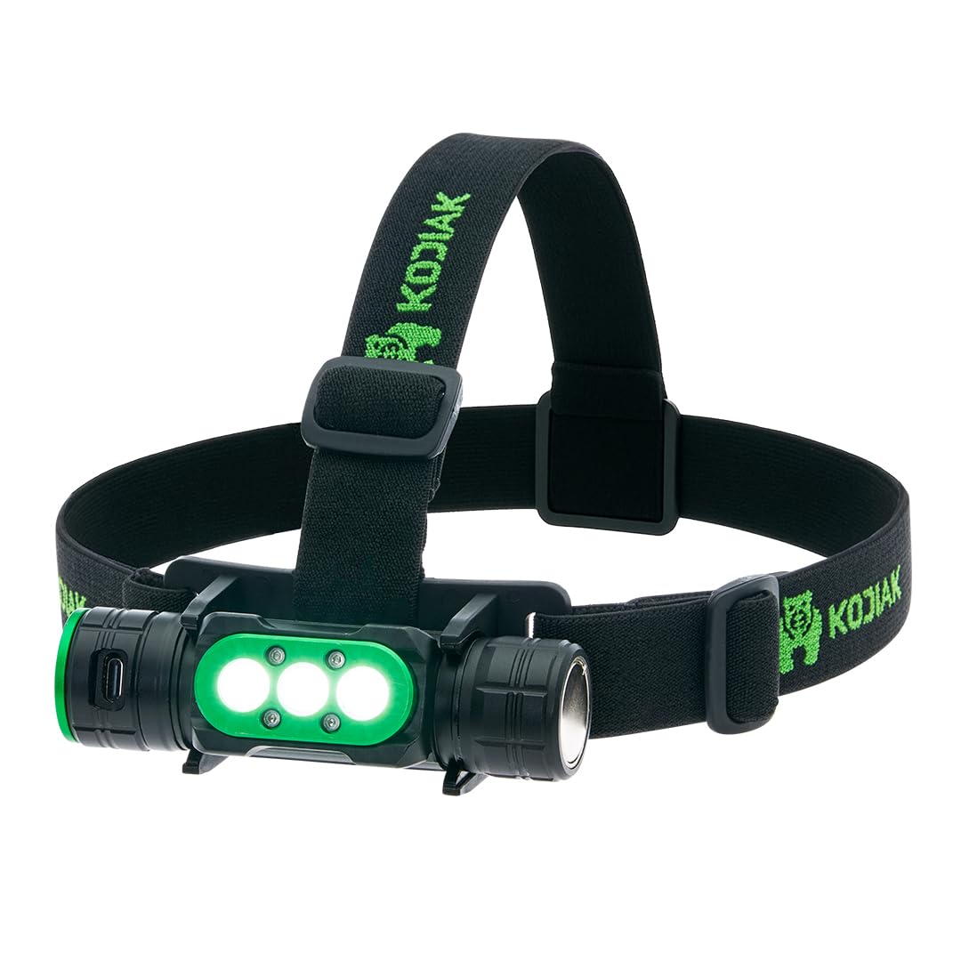 KODIAK headlamp worn on a hard hat for hands-free site lighting