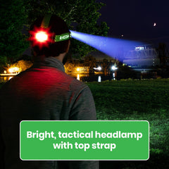 KODIAK headlamp side profile shows extended reach ideal for nighttime hikes.
