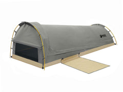 KODIAK CANVAS swag tent olive side view showing space and ventilation.