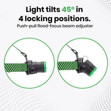 KODIAK push-pull focus zoom transitions from flood to spot for versatile illumination.