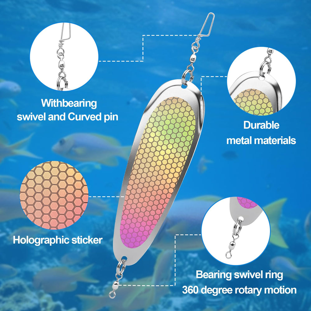 Kokanee Dodger flasher rotates 360 degrees for attracting salmon