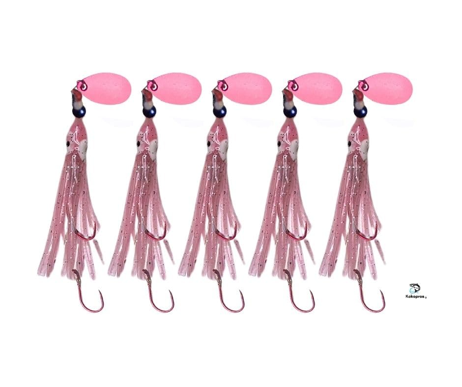 Five-pack lure set for multiple setups and replacements on fishing trips