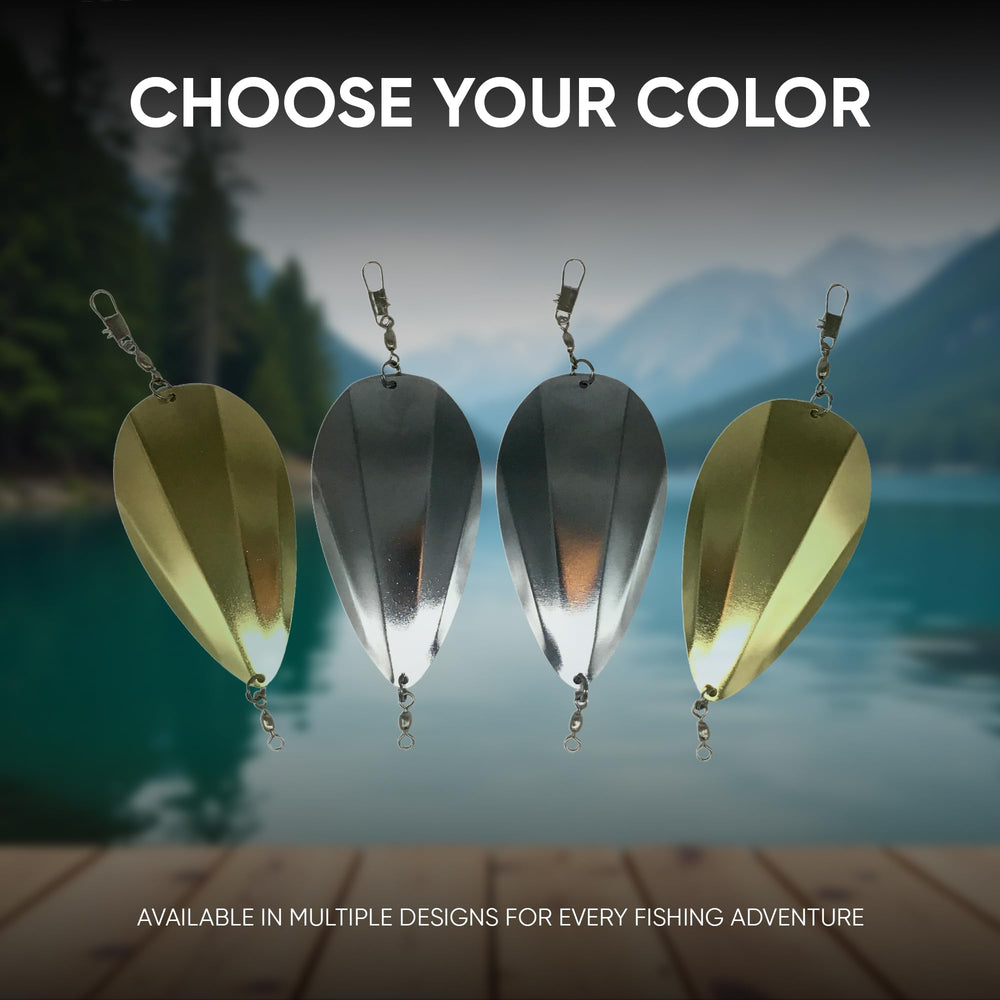 KOKOPROS Kokanee Jet Dodger Golden rig-ready for fast changes on the water.