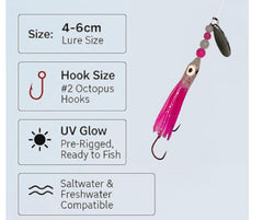 KOKOPROS luminous micro hoochies 4.5 cm pink cotton top for trout and kokanee