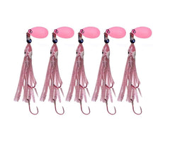 KOKOPROS Luminous Octopus Hoochies pink 6 cm high visibility for kokanee and trout fishing