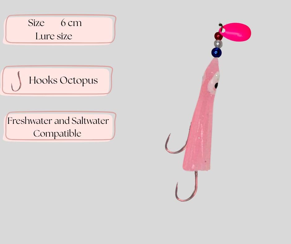 KOKOPROS octopus hoochies with blue and red beads boost strike visibility in water