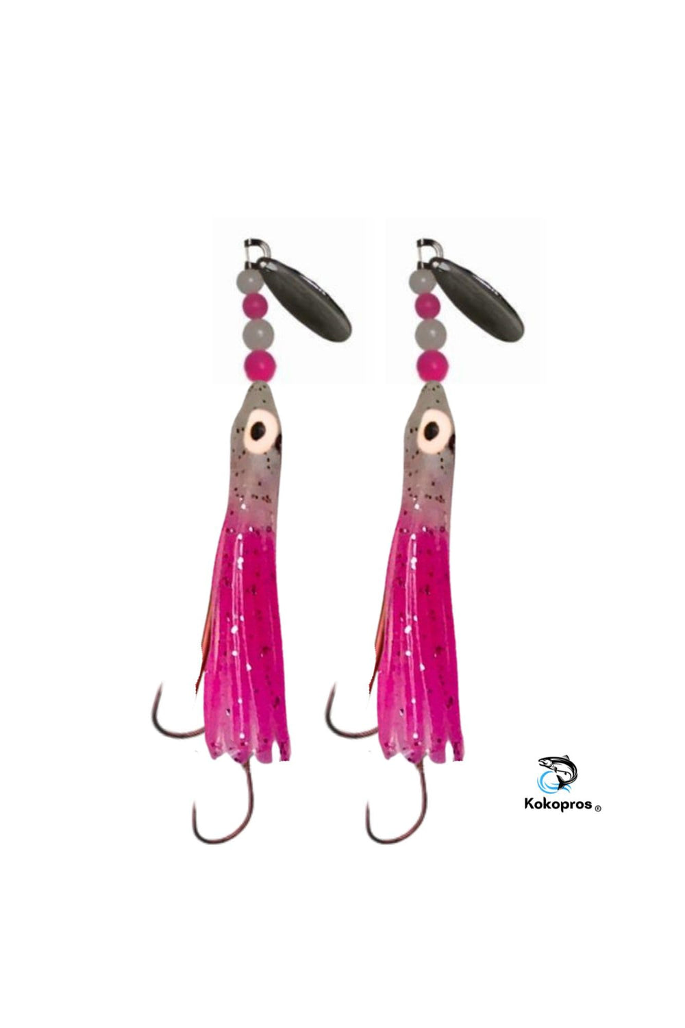 Assorted UV glow colors in the 10-pack for kokanee salmon and trout