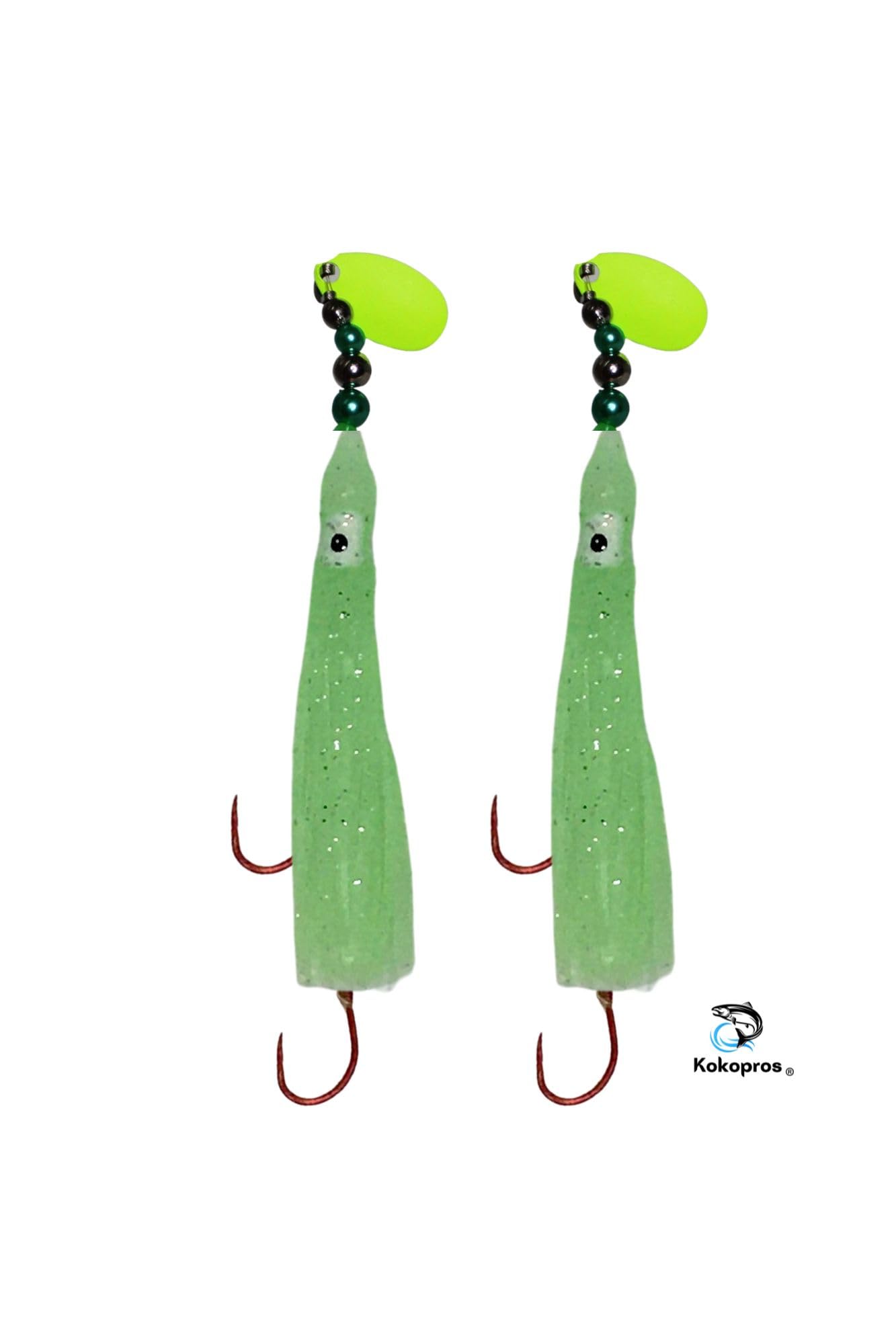 Tackle box with KOKOPROS Micro Hoochies 10-Pack ready for freshwater or saltwater