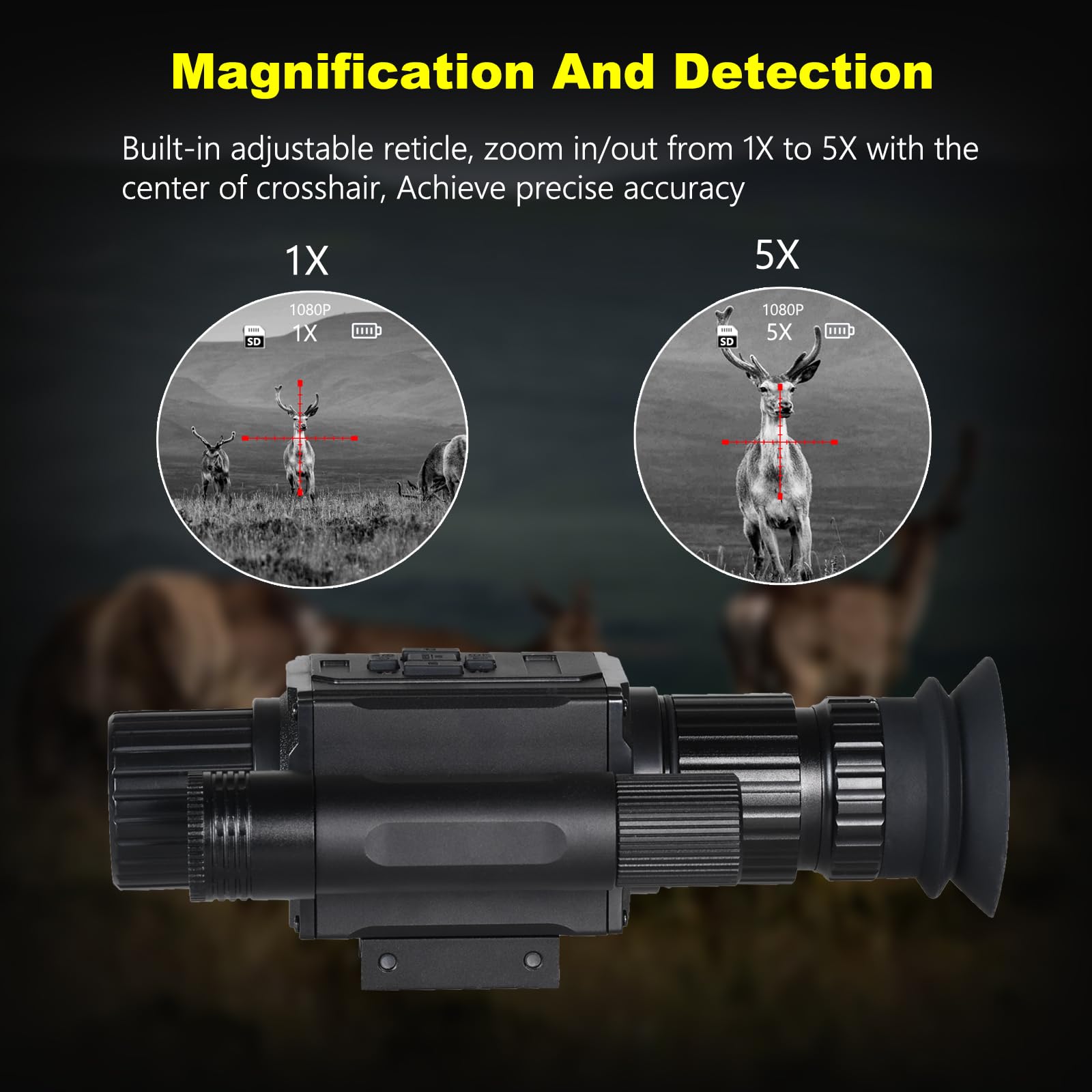KOLINLOV digital night vision monocular crisp display viewing in the field.