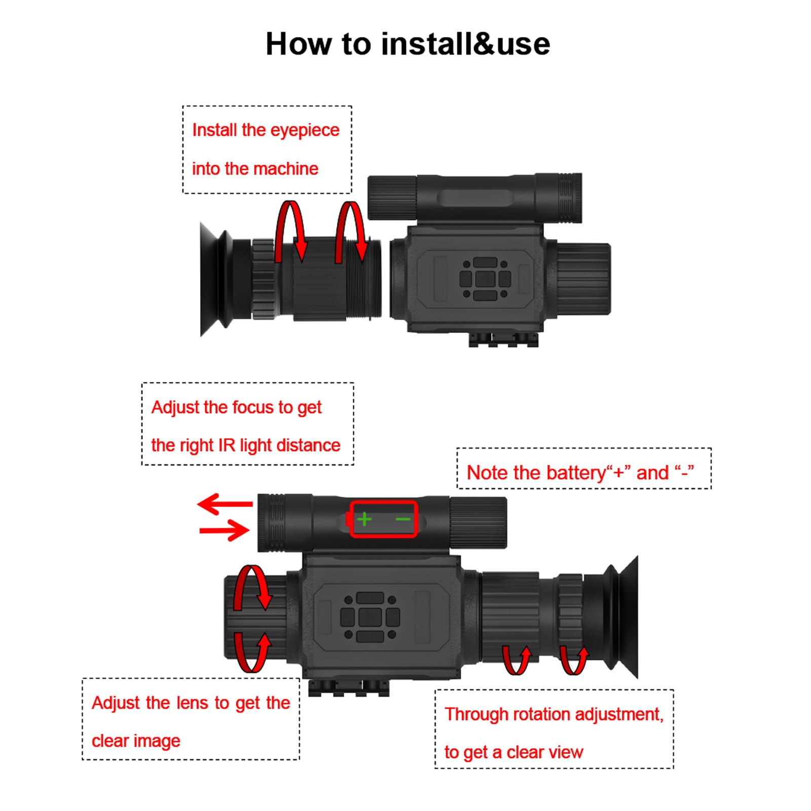 KOLINLOV digital night vision monocular ideal for surveillance and wildlife watching.