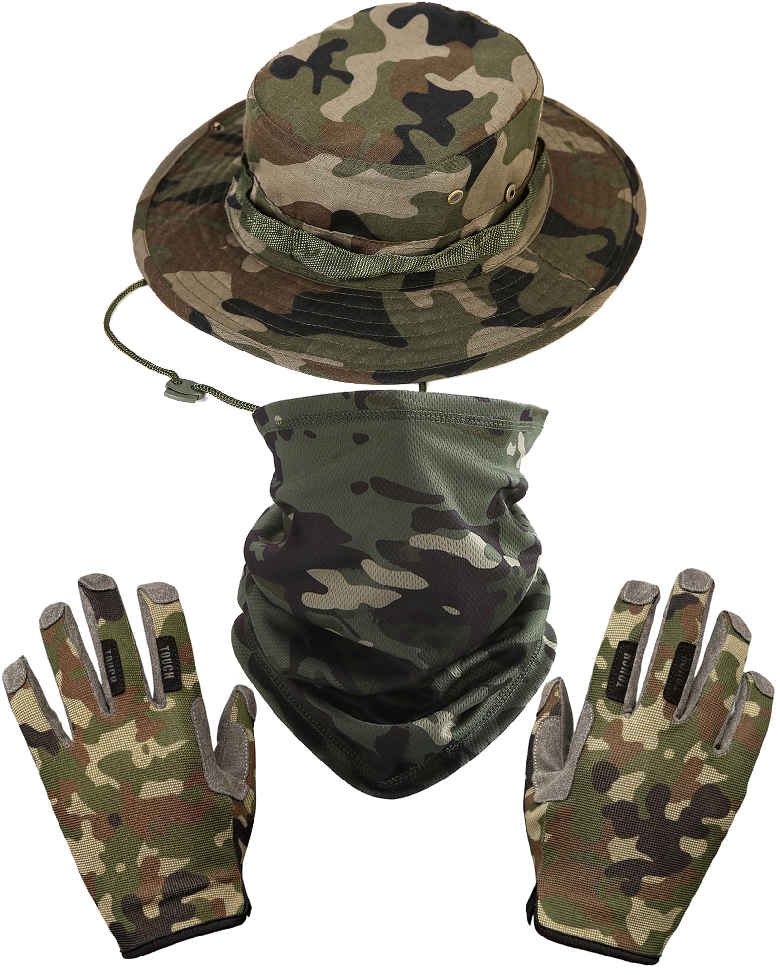 Kolumb camo boonie hat with wide brim