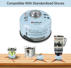 KOMAN isobutane fuel canister showing all-season performance in various conditions