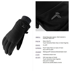 Kombi Snug gloves showing touchscreen use on index fingertip