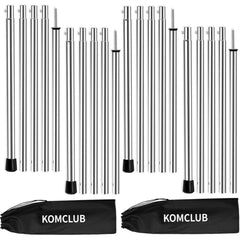 KOMCLUB telescoping poles at 78-inch extension supporting tarps during camping